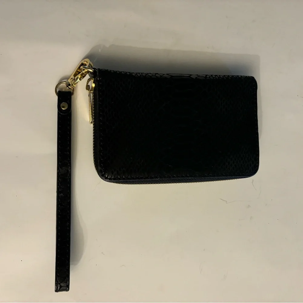 Michael Kors Black Faux Snakeskin Wristlet NWOT